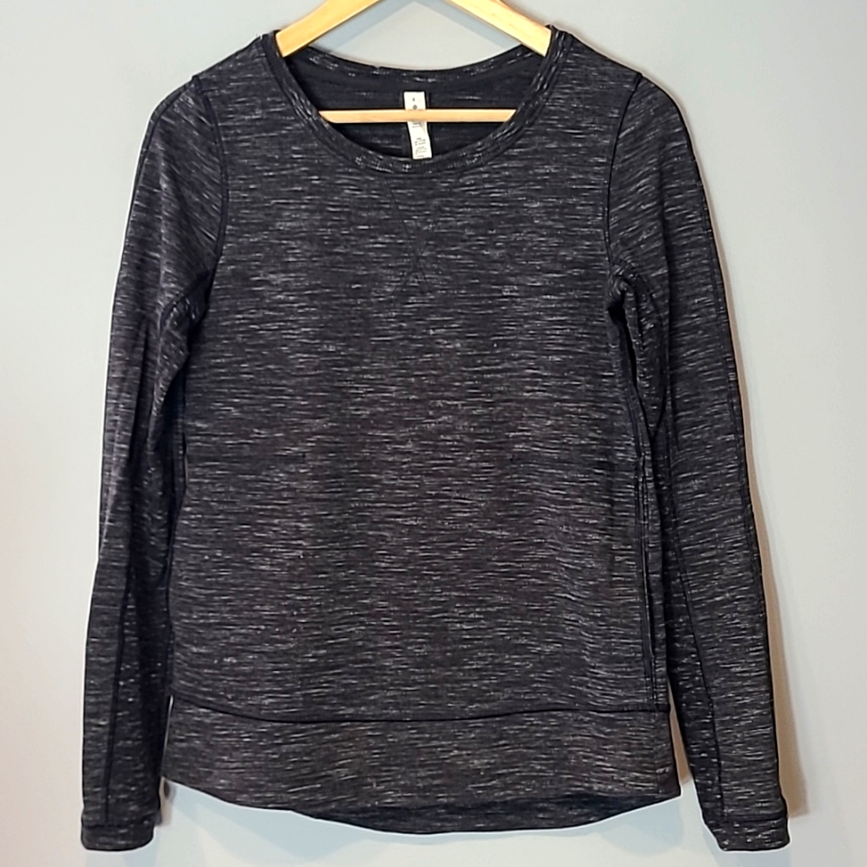 Lululemon Exhalation Pullover Sweatshirt Black Womens Size 4 Comfy Activewear